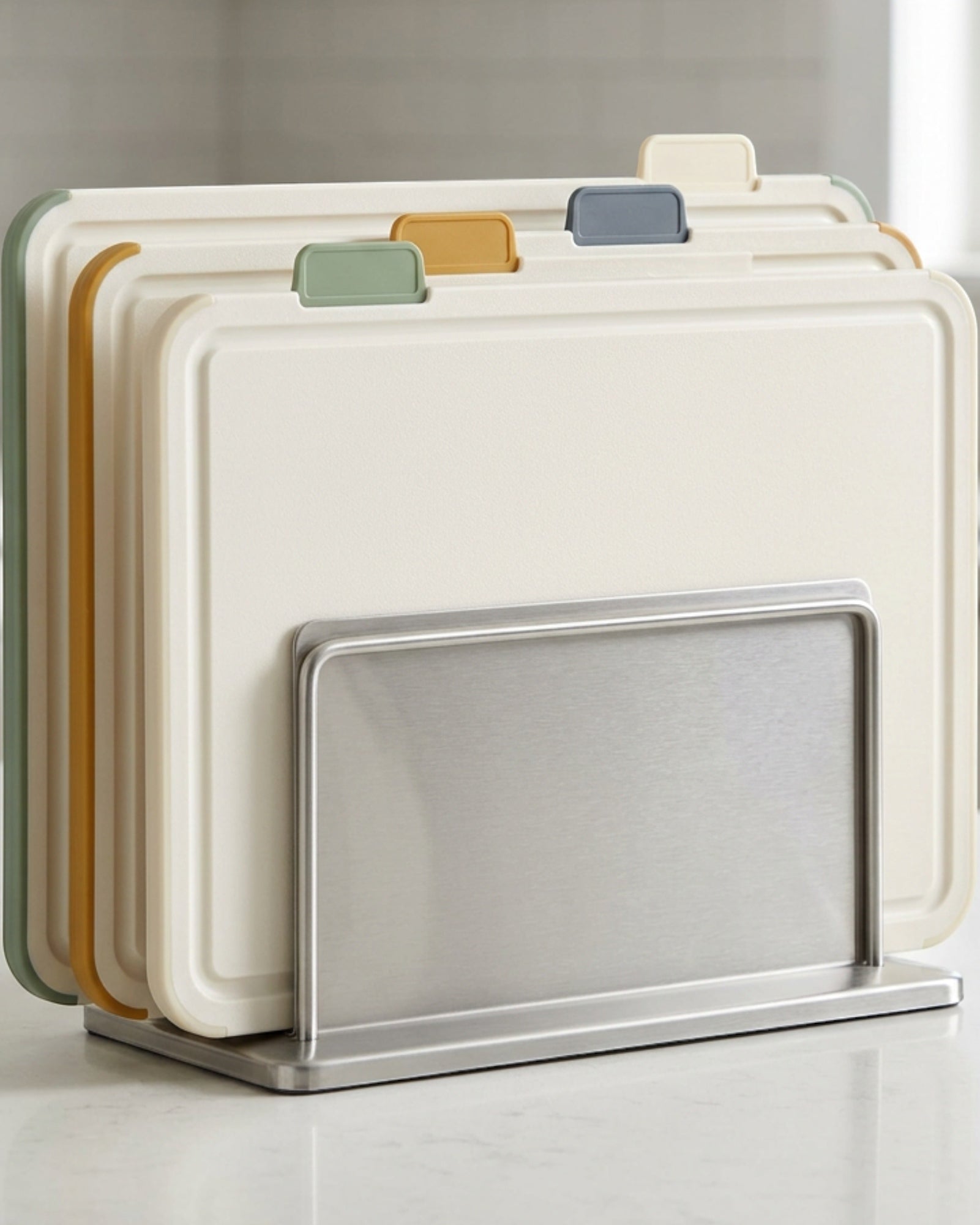Ldeafyl Indexed Cutting Boards with Stainless Stand Set of 4 - Lifestyle view