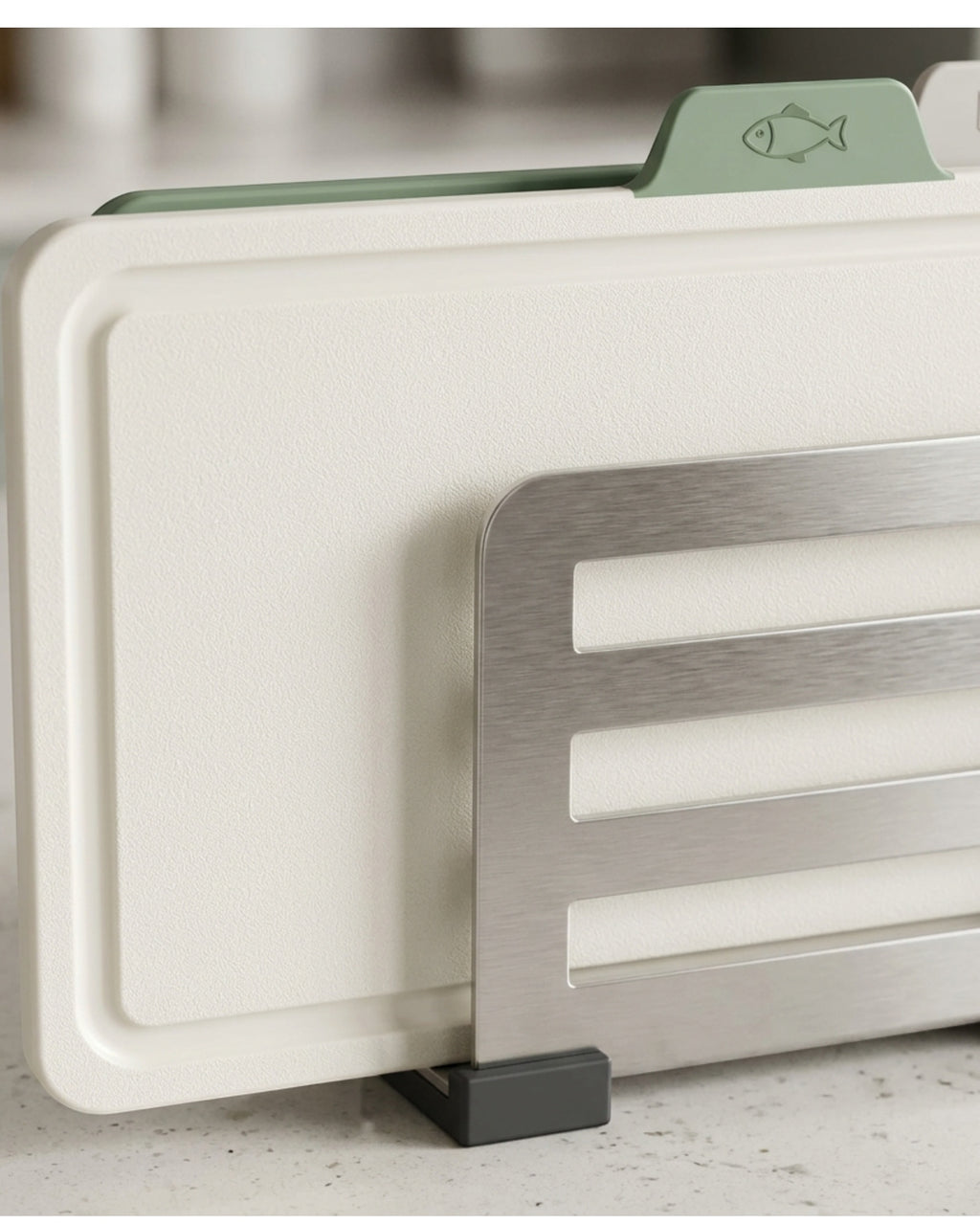 Ldeafyl Indexed Cutting Boards with Stainless Stand Set of 4 - Detail view