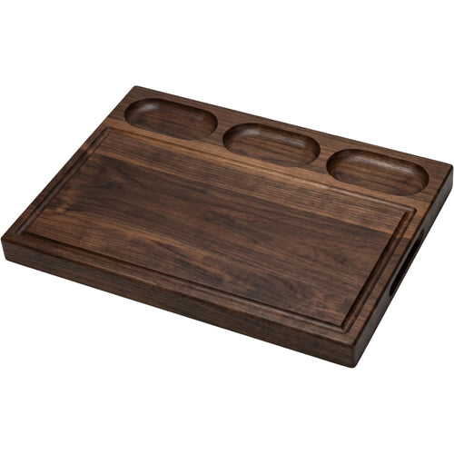 Ldeafyl Walnut Cutting Board with 3 Ingredient Wells 45 x 32 cm - Product view